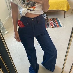 SOLD Vintage 70s western bells jeans 24 denim